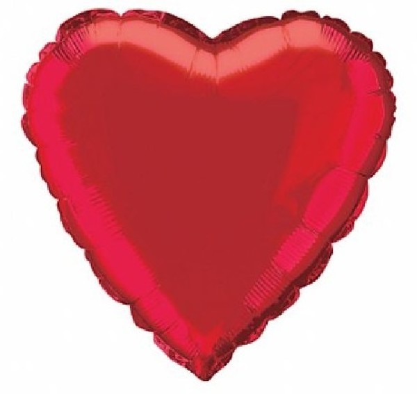 Red Heart Foil Helium Balloon