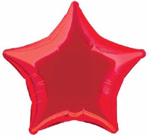 Red Star Foil Helium Balloon
