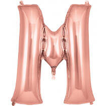 Rose Gold Letters Helium Foil Balloon Rose Gold M