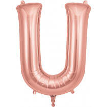 Rose Gold Letters Helium Foil Balloon Rose Gold U
