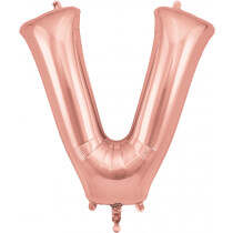 Rose Gold Letters Helium Foil Balloon Rose Gold V