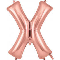 Rose Gold Letters Helium Foil Balloon Rose Gold X