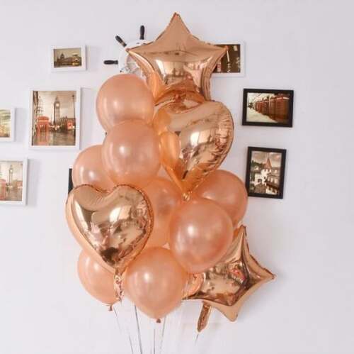Rose Gold Heart and Star Bouquet