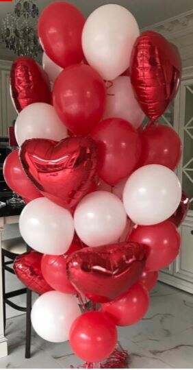 Red & White Balloon Bouquet
