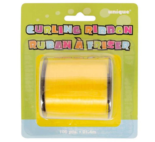 Yellow Curly Ribbon Wired Ribbon, Pull Bows in Balloon Shop London – Balloons Shop London