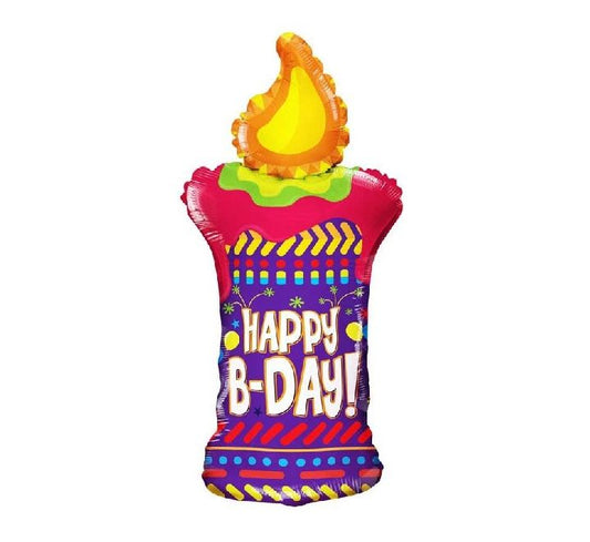 Happy Birthday Candle Foil Balloon