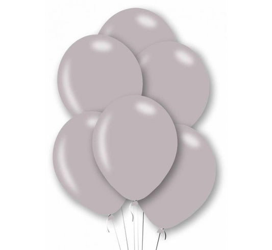 Metallic Silver 11" Latex Balloons (10 PCS) without Helium