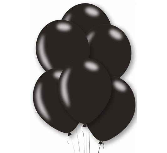 Metallic Black 11" Latex Balloons (10 PCS) without Helium