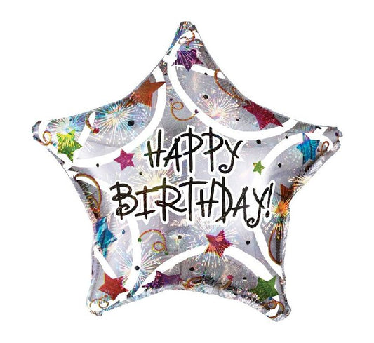 Happy Birthday Stars Foil Balloon