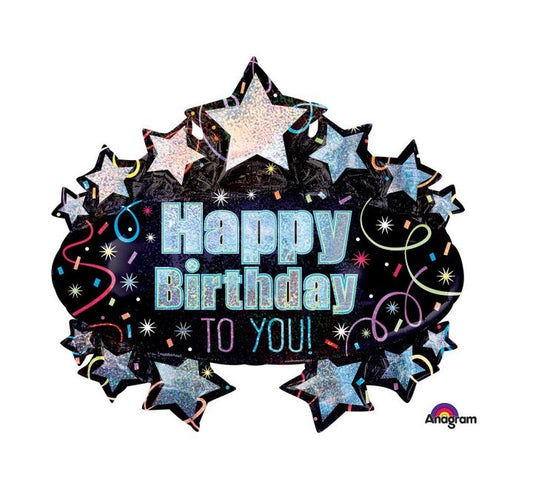 Brilliant Birthday Marquee Holo Supershape