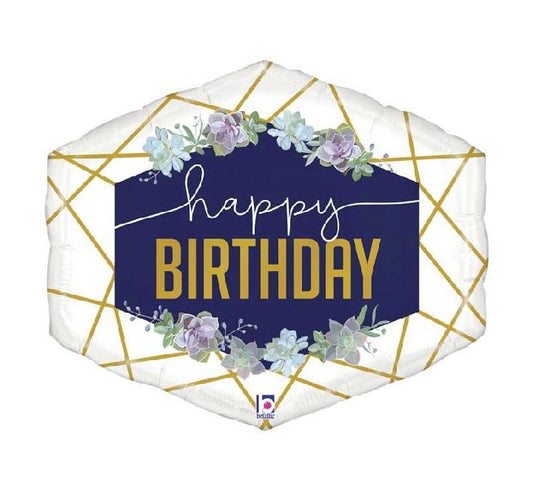 Geo Navy Birthday Foil Balloon