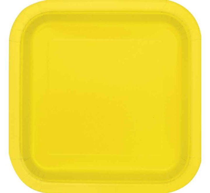 Yellow Square Plates Disposible (9 inch)