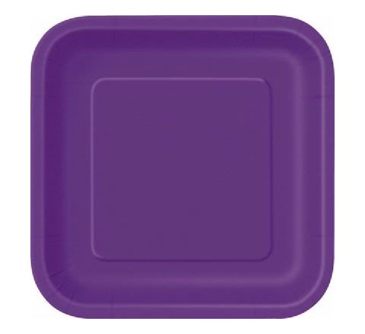 Purple Square Plates Disposible (9 inch)