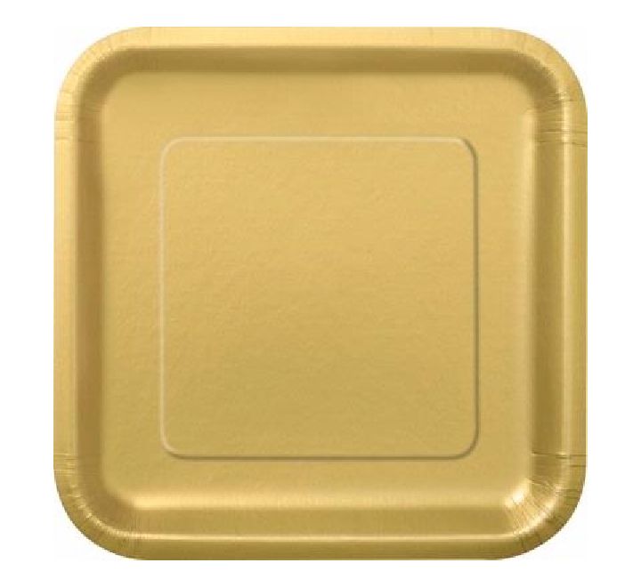 Gold Square Plates Disposible (9 inch)