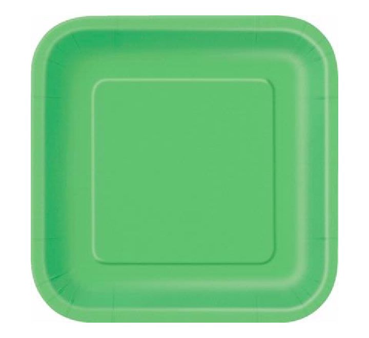 Lime Green Square Plates Disposible (9 inch)