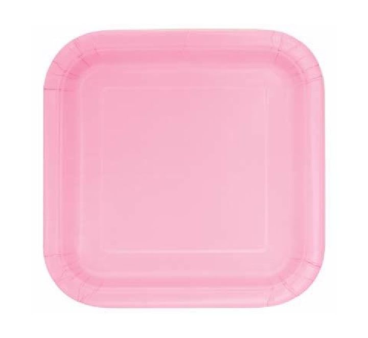 Pink Square Plates Disposible (9 inch)