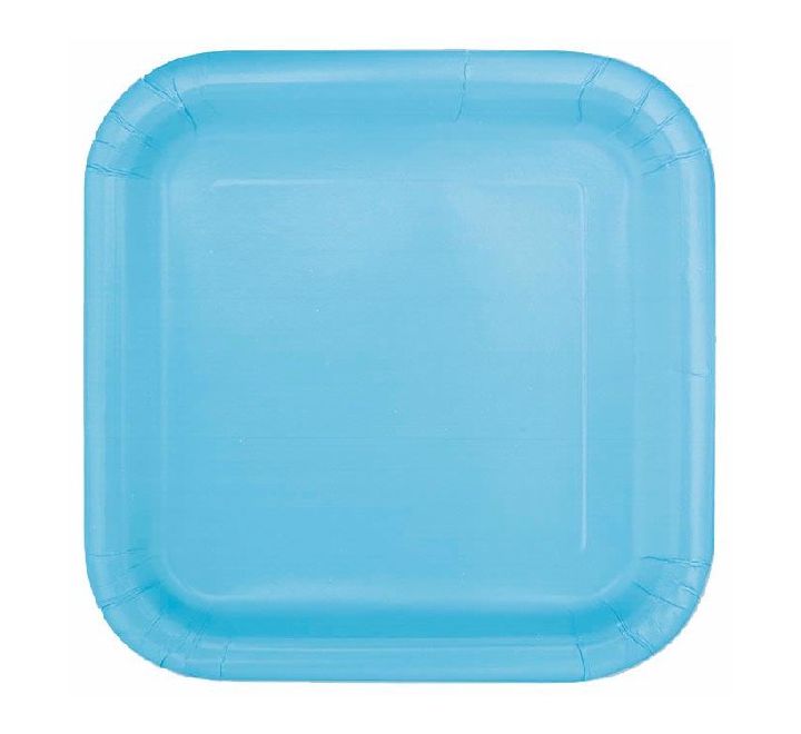 Light Blue Square Plates Disposible (9 inch)