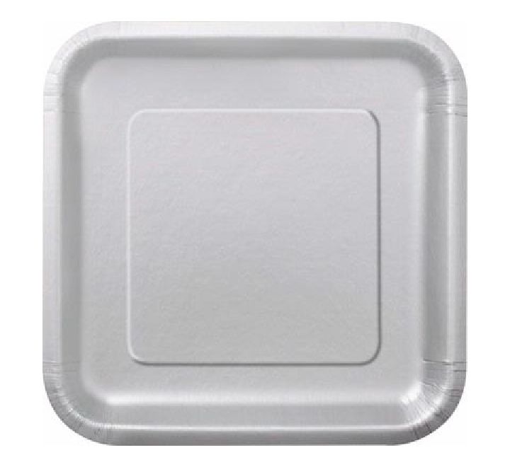 Silver Square Plates Disposible (9 inch)