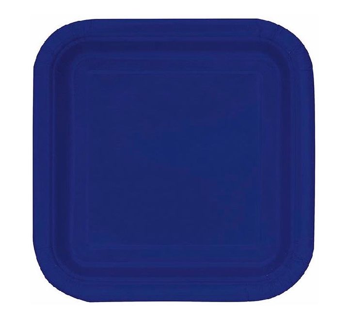 Dark Blue Square Plates Disposible (9 inch)