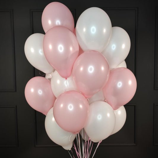 White & Pink Latex Balloon Bunch