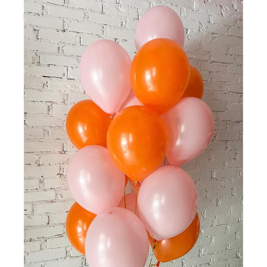 Orange and Light Pink Latex Balloons