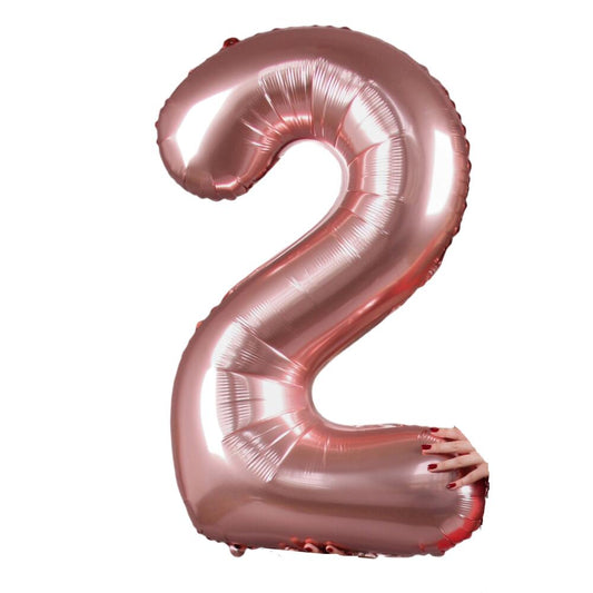 Foil Balloon Number 2 – Rose Gold (Helium Filled)