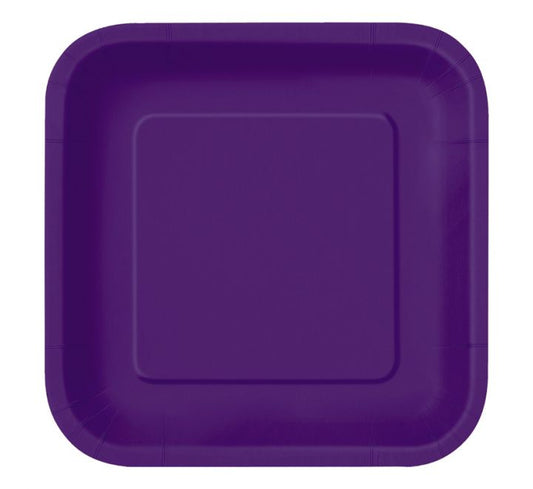 Purple Square Plates Disposible (7 inch)