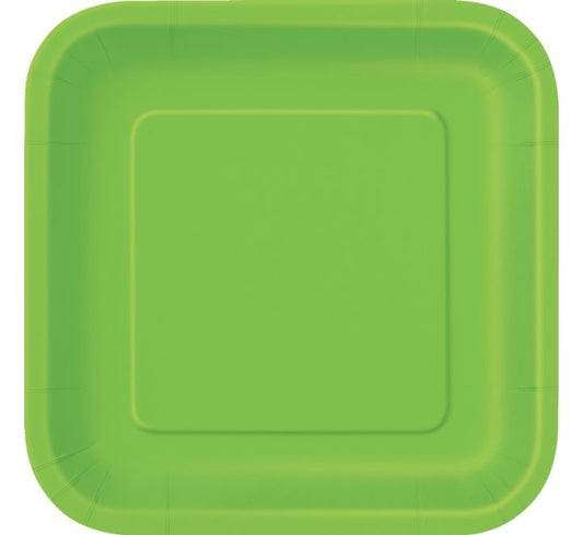 Lime Green Square Plates Disposible (7 inch)