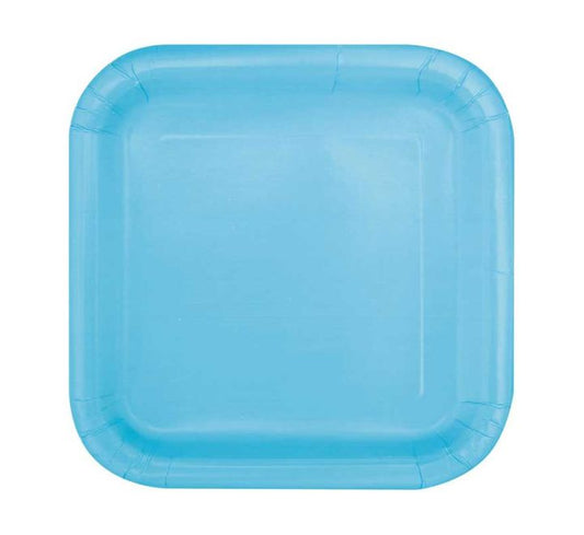 Light Blue Square Plates Disposible (7 inch)