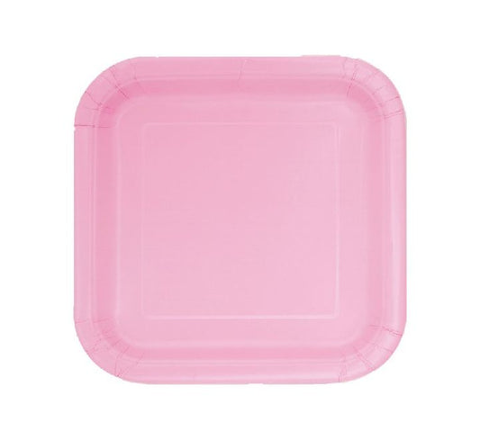 Pink Square Plates Disposible (7 inch)