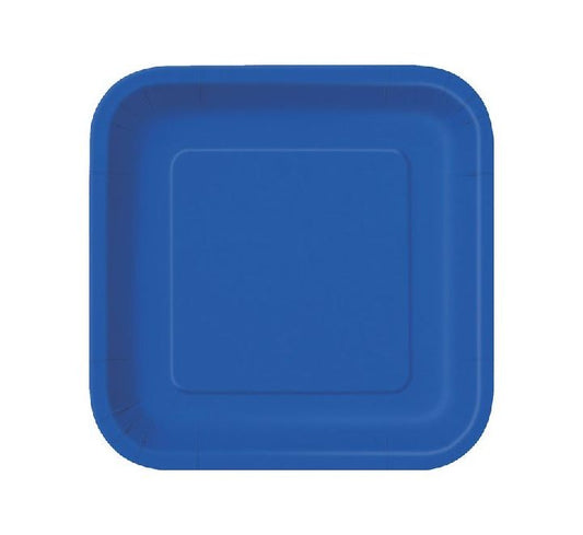 Royal Blue Square Plates Disposible (7 inch)