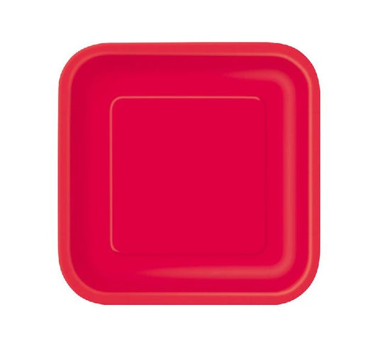 Red Square Plates Disposible (7 inch)