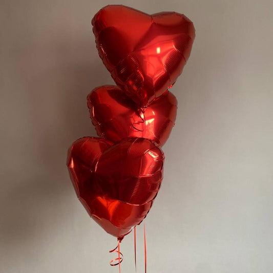 Red Foil Heart Balloons – Valentine's Set