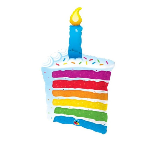 Rainbow Cake & Candle Foil Shape Balloon