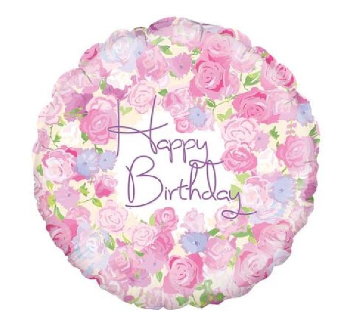 Vintage Floral Birthday Foil Balloon