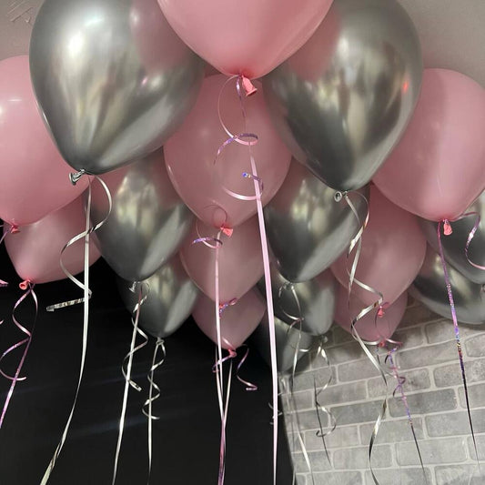 Ceiling Balloons, Birthday Balloons, Chrome Balloons, Pink Themes