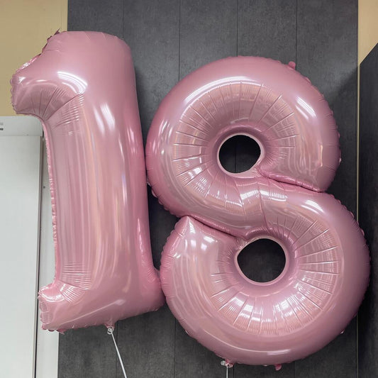 Large Pink Foil Number Balloons
