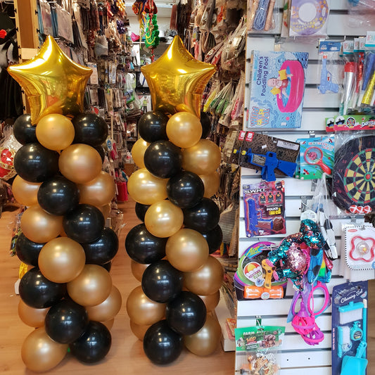 Foil Star with Birthday/Event Balloons Pillar