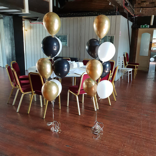 2* Chrome Gold with Latex Balloons Bouquet