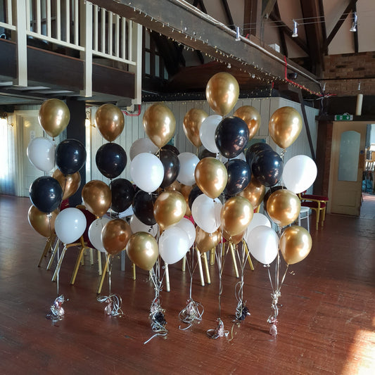 6* Metallic Gold with Latex Balloons Bouquet