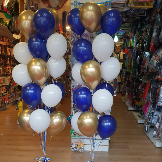 2* Metallic Gold with Latex Helium Balloons Bouquet