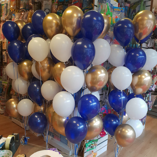 4* Metallic Gold with Latex Helium Balloons Bouquet