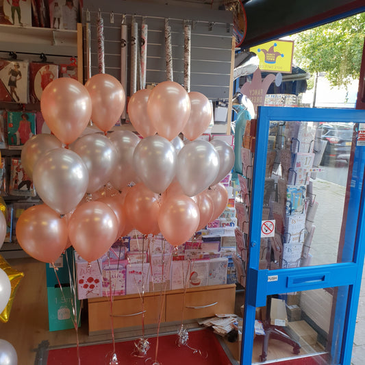 Pearl Peach & White Latex Balloons Bouquet