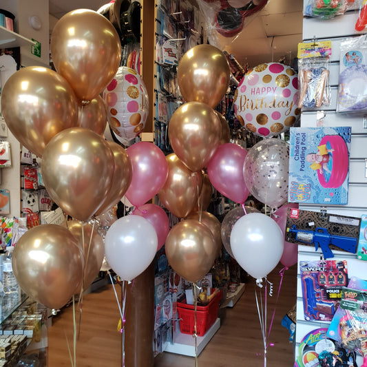 Round Shaped Foil Birthday Latex Balloons with Confetti