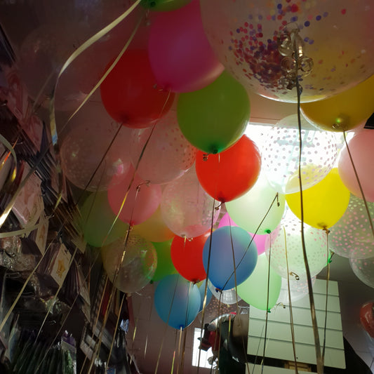 Mix Colours Ceiling Latex Party Balloons with Confetti