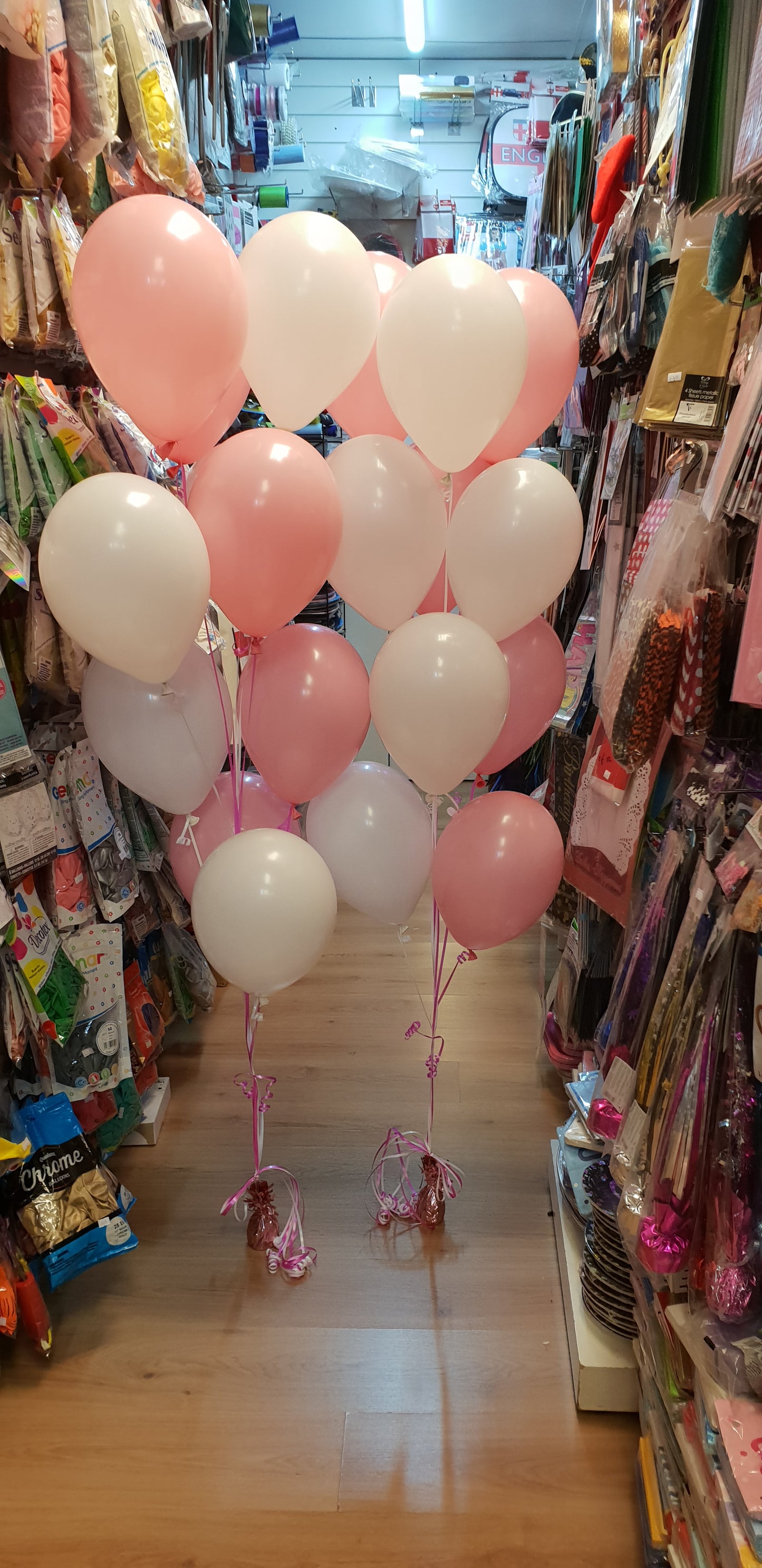 Pink and White Latex Balloons Bouquets