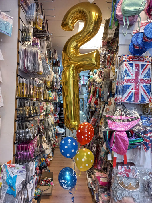 Foil Number with Helium Balloons