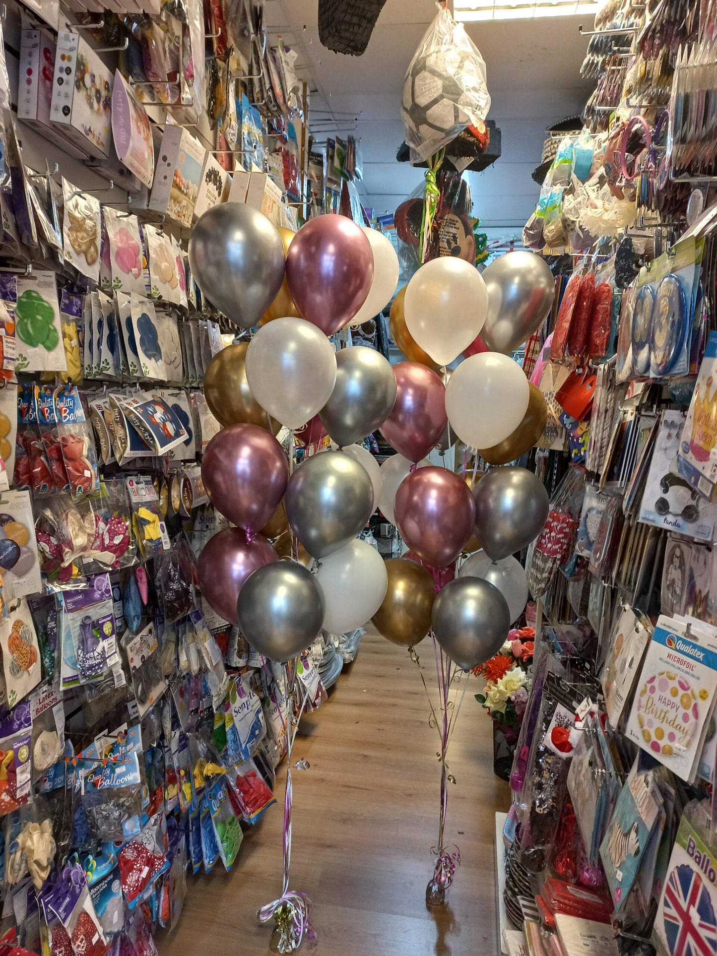 2* Metallic Chrome Balloons Bouquet