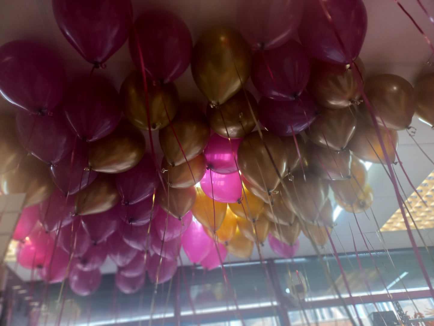 Helium Ceiling Chrome Balloons