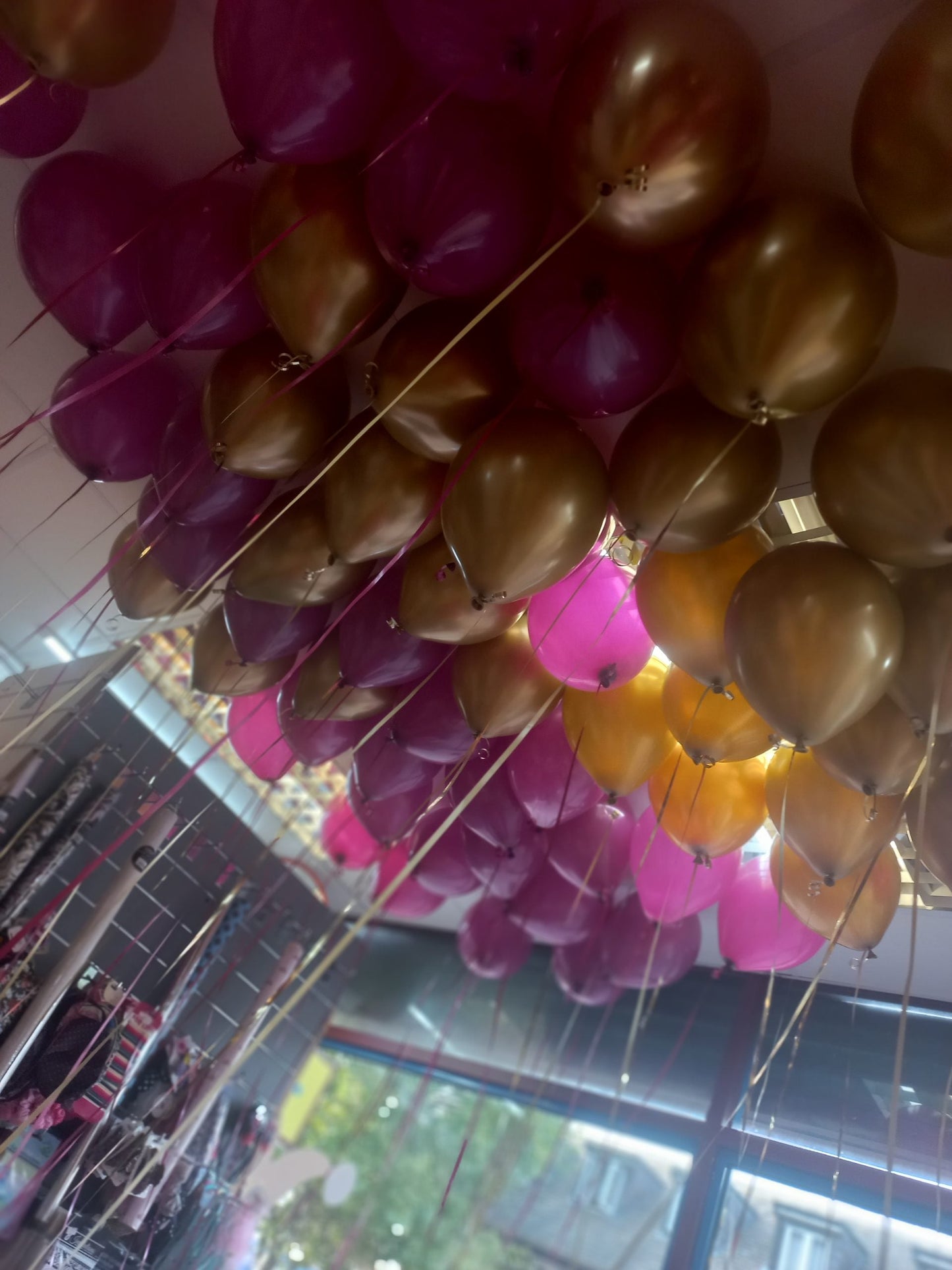 Helium Ceiling Chrome Balloons